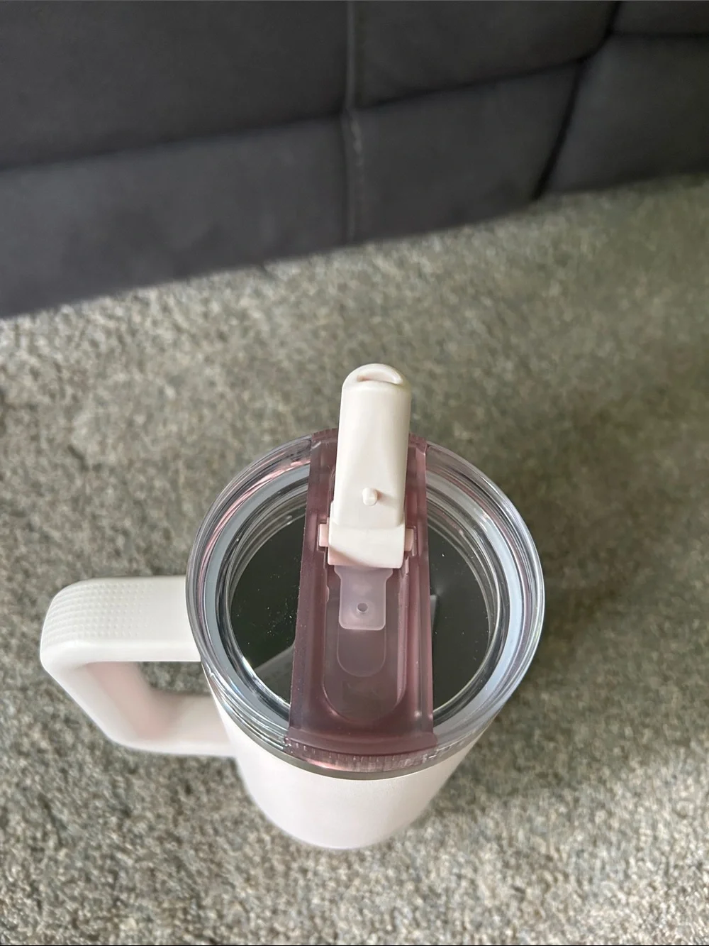 30 oz Stanley pink/Cream Travel Tumbler with Pink Lid Accent - Picture 4 of 6